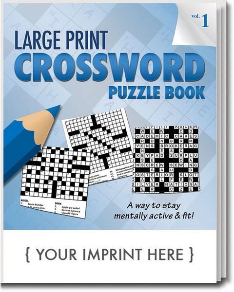 SCS1900 Large Print Crossword Puzzle Book With Custom Imprint